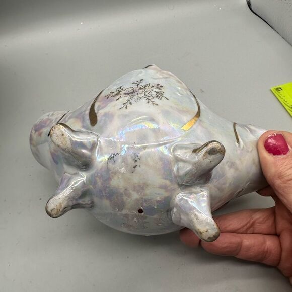 Lusterware Vintage Japanese porcelain footed bowl - Picture 3 of 8